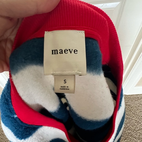 Anthropologie MAEVE Striped Blue and White CREWNECK sweater - Picture 7 of 7